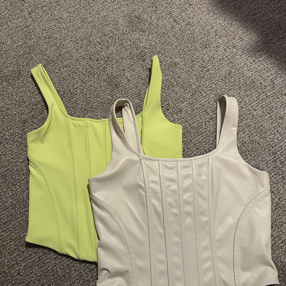Express Women's Tank Tops in Cream and Yellow